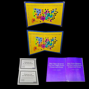 First State Quarters Collectors Map Guide & COA x2